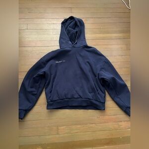 Pangaia Navy Hoodie with Minimal Front Text